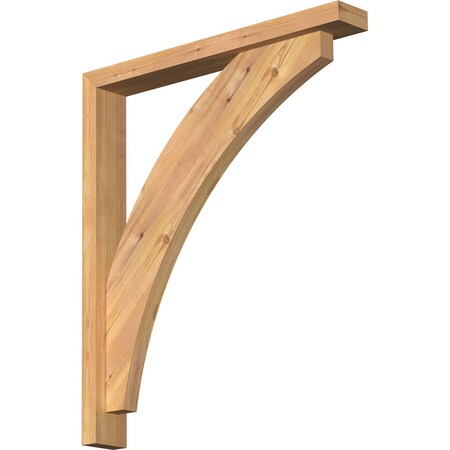 Ekena Millwork Thorton Block Smooth Bracket w/ Offset Brace, Western Red Cedar, 3 1/2"W x 26"D x 30"H BKT0402X26X30THR05SWR